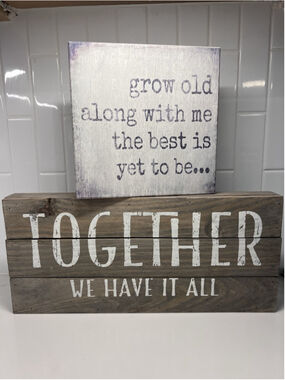 Decorative Marriage Quote Wooden Wall Sign Set Of 2 Wedding Decor